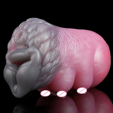 GEEBA Animal She-wolf Fantasy Two channel Penis Stroker Silicone Male Masturbator Realistic Vagina Textured Pocket Pussy Sex Toy