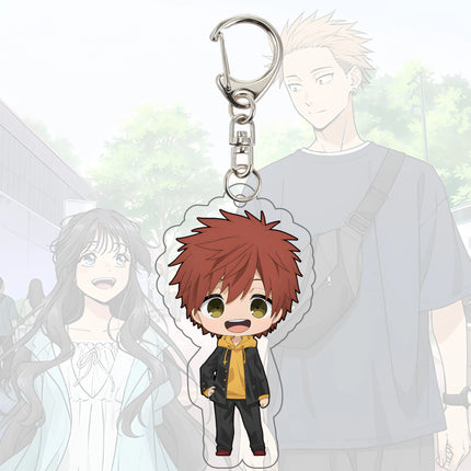 The Fragrant Flower Blooms with Dignity 10CM Acrylic chibi Keychain Figures Rintaro Kaoruko Waguri Cosplay Model Desk Decor Gift