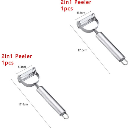 2/4 In 1 Rotary Peeler Multiple-Function Vegetable Fruit Potato Peeler Stainless Steel Peeler Home Kitchen Article Durable