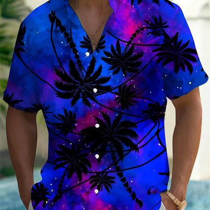 Hawaiian Surfing Men's Shirt 3D Printed Casual Fashion Short Sleeve Shirt Collar Button Top Super Large Clothing