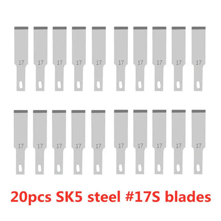 20pcs Wood Carving Blades Cutter Knifes Craft Carve Tool Sculpture Utility Engrave Metal Woodcarve PCB Repair DIY Blade