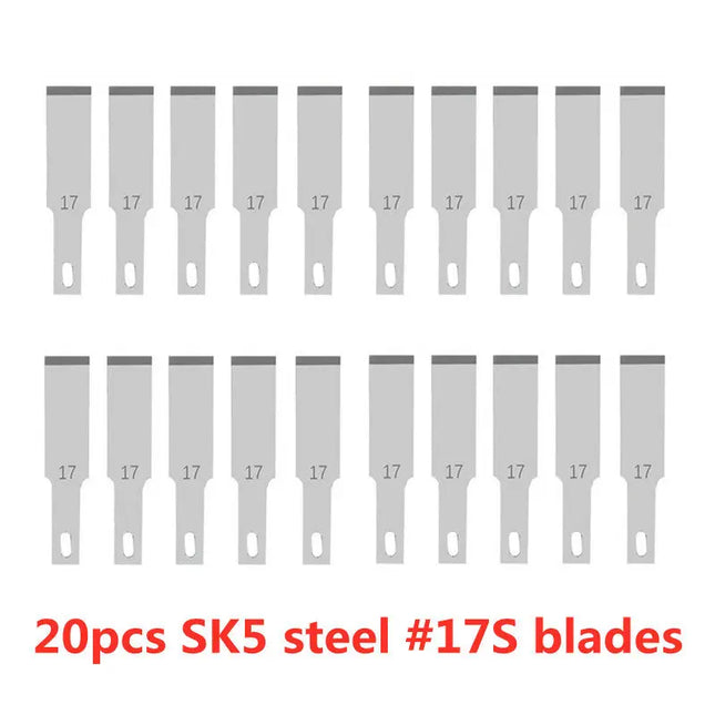 20pcs Wood Carving Blades Cutter Knifes Craft Carve Tool Sculpture Utility Engrave Metal Woodcarve PCB Repair DIY Blade