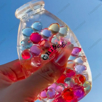 Stress Ball Handmade Milk Beverage Drink Bottle Ball Squishy Mochi Toy Squeeze Ball Stress Relieve Hand Relax Toy Gift