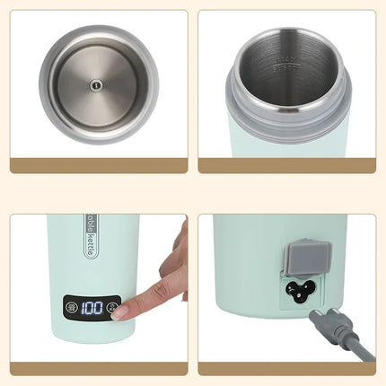 Portable Mini Temperature Adjustable Electric Water Heater Cup with Thermal Insulation for Office and Travel