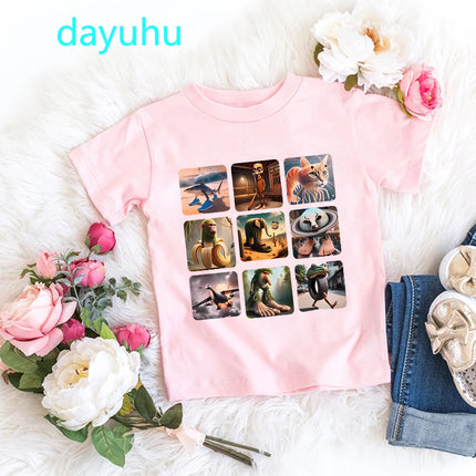 90s Youngsters Unisex Italian Brainrot T-Shirt Kids Children Print Clothes Round Neck Basic Boys Girls Tops  Casual Shirts Gift