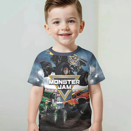 3D Print Cartoon Truck Monster Jam Baby Clothing 5 to 14 Years Male Outdoor Clothes for Children Boy Girl Child T-Shirt Top