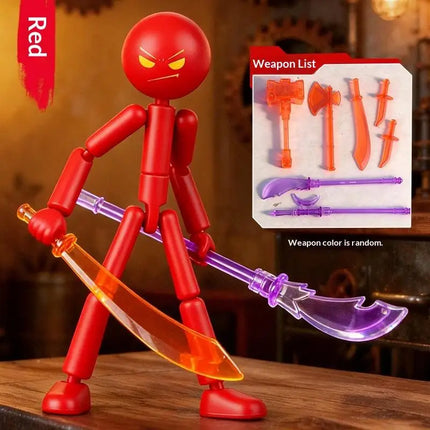 1 Set Multi-jointed Matchmaker Movable Assembled Robot Creative Stickman Desk Ornaments Decorative Festival Gift