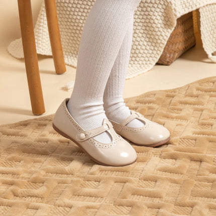 Toddler Little Kid Girls Mary Jane Flats Comfortable Perforated Leather Strap Casual Dress Shoes Versatile Party School Shoes