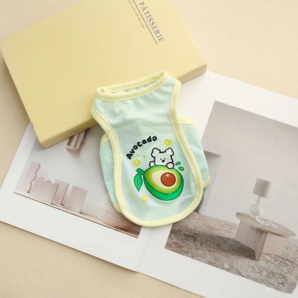 Dog Summer Cooling Outing Vest Pet Ice Silk Cool Clothes Cartoon Fruit Animal Printed Clothing XS-6XL