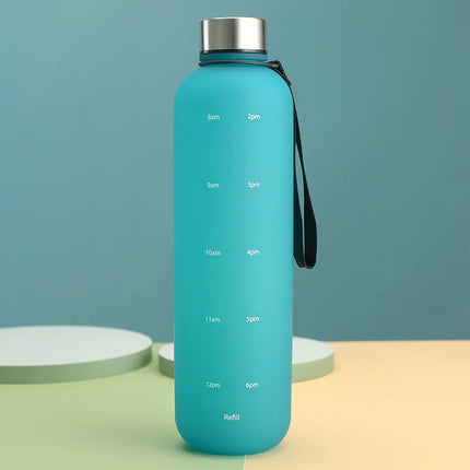 1L Water Bottles for Girls Kids Leakproof Gym Fitness Sports Bottle for Outdoor Travel, Camping Frosted Plastic Drinking Bottle