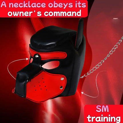SM sex dog head mask for men and women to wear head covers for role-playing adult sex toys