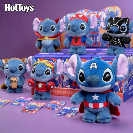 New Product Marvel Stitch Plush Keychain Blind Box Cute Stuffed Doll Collectible Toy Trendy Accessory for Bag Key Gift for Fans