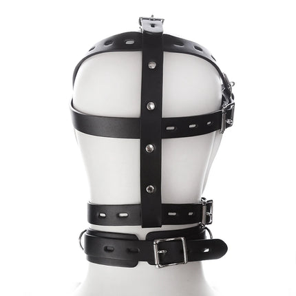 SM Leather Padded Hood Blindfold,Head Harness Mask Gag, BDSM Bondage ,Sex Toys For Couples Accessories
