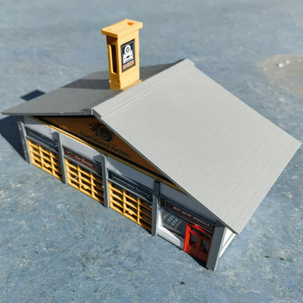 1/87 Ho Scale Architectural Model Garage Miniature Model Gas Station Buliding Decoration Scale Model Train Railway Layout