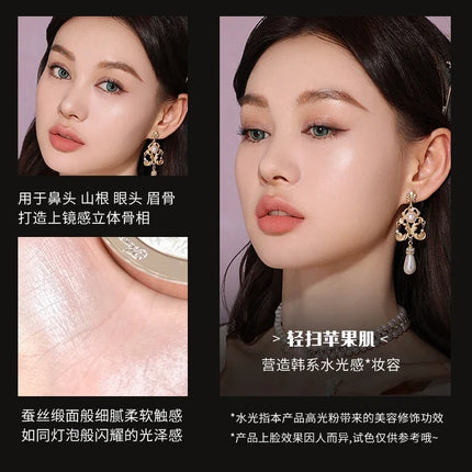 Flower Knows Little Angel Series Cosmetics 4 Color Relief Highlights Matte Shimmer Sense Delicate Contour Palette Makeup