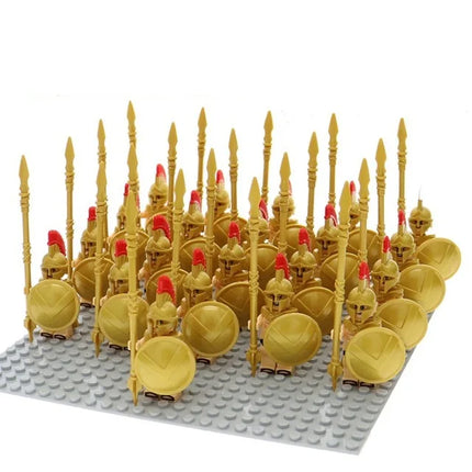21PCS Medieval Ancient Roman Warrior Series Spartan 300 Warrior Children's Building Block Toys DIY Micro Scene Ornaments