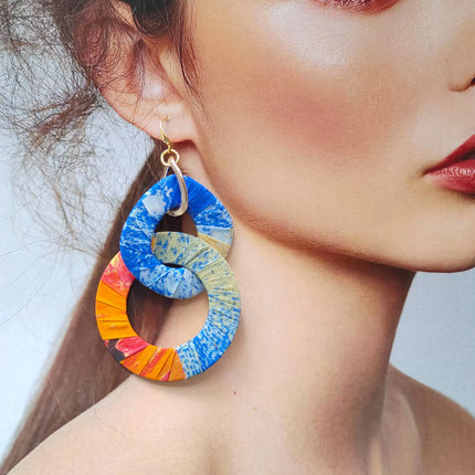 Original Design Handmade Custom Silk Earrings Exaggerated Large Hoops Fashionable Minimalist Women's Large Loop Earrings