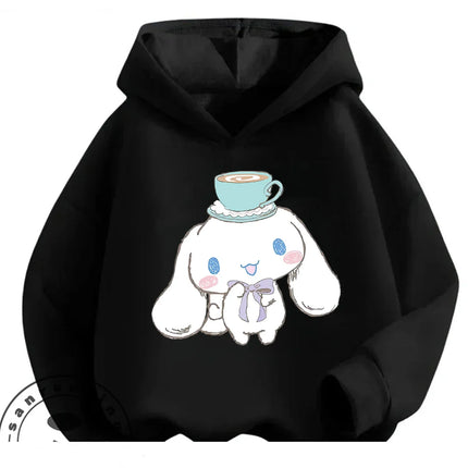 Cartoon Trendy Cinnamoroll Hoodie 3-14Y Boys Girls Autumn Winter Cute Kawaii Street Hot Fashion Outdoor Casual