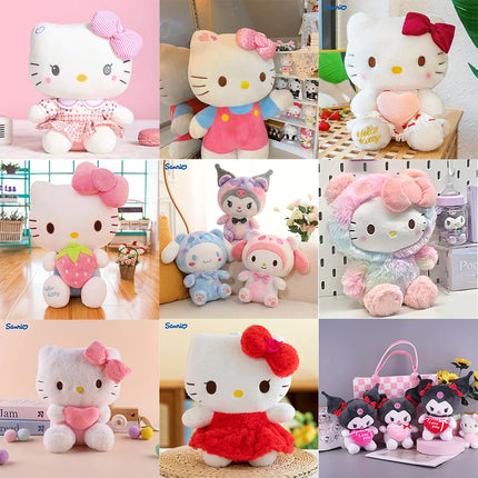 10CM-40CM Mystery Gift Box Sanrio Hello Kitty Love Plush Doll Cute Collection Edition Plush Toy Party Valentine's Day Stuffe