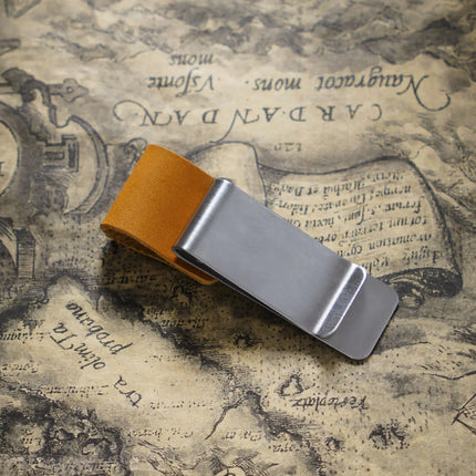 Metal Leather Pen holder Brass and Stainless steel Pencil clip for Genuine Leather notebook Journal diary