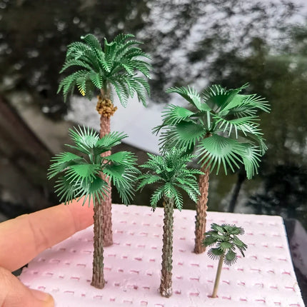 3pcs Brass Etched Model Palm trees 3.94" (100mm) landscape model train railway/railroad layout scenery DIY miniature manualidad