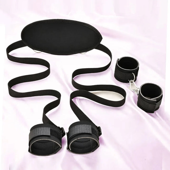 BDSM bondage handcuff foot cuffs Fetish collar Sling back Strap On Sex Toys for Couples Hogtie Unlock New Restraint Experiences