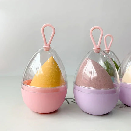 Empty Transparent Puffs Drying Box Storage Case Portable Sponge Stand Cosmetic Egg Shaped Rack Makeup Blender Puff Holder