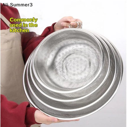 【Summer3】1Pc 2026 New Kitchen Tool Stainless Steel Kitchen Mesh Sifter Colander Strainer Sieve Baskets