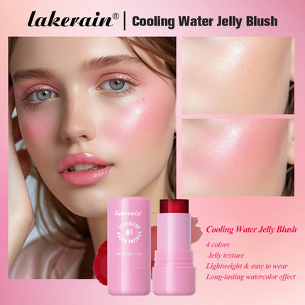 Original Cooling Water Jelly Blush Stick Blush Tinted Cosmetics Tint Stick Watercolor Multi-Use Matte Blush Makeup For Women