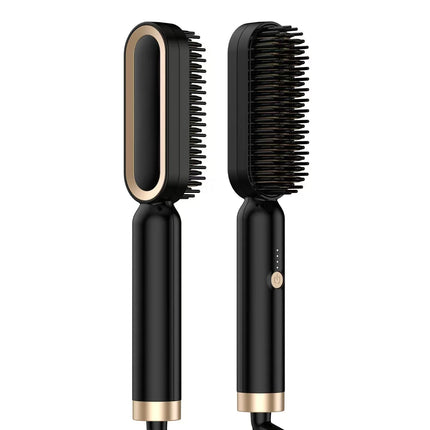 Dual-Purpose Hair Straightening and Curling Comb Brush Negative Ion Splint Straightening for Home Use