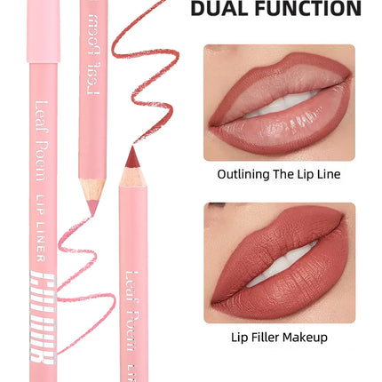 Lipstick Lipliner Pen Set Matte Velvet Lip Liner Pencil Contour Makeup Sexy Red Lip Stick Long Lasting Cosmetics
