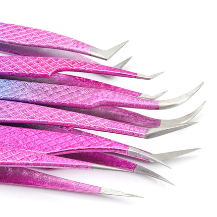 Tweezers Eyelash Extensions Clip Eyebrow Lash Extension Tweezers  Cosmetic Makeup Tools Professional Precision Eyelash Tweezers