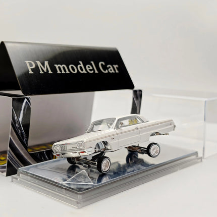 In Stock 97M 1:64 Chevrolet Impala 1964 Low Rider Red & White New Color Alloy Diecast Model Car Collectible Gift Static Display