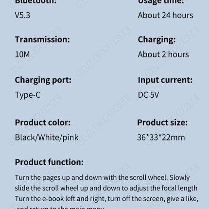 Cell Phone Scrolling Ring Wireless Finger Shutter Remote Control Page Turner Mobile Phone Controller Bluetooth For Travel New