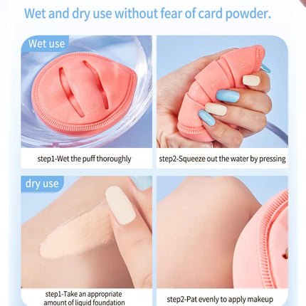 Life Girls Macaron Color Powder Puff Makeup Sponge Cushion Soft Thick for Dry Wet Use High-Coverage Base Makeup Application