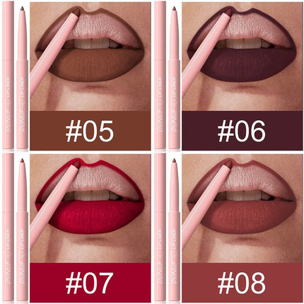 12color Velvet Matte Lip Liner for Easy Coloring Lip Makeup Nude Red Brown Tint Lipliner Soft Smooth Lasting Lipliner Crayon Set
