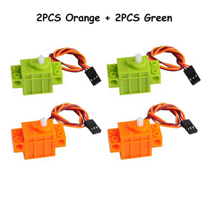 4PCS Geekservo 360 Degree Continuous Rotation Servo Wheel Compatible with Legoeds Building Blocks Micro:bit Robot Smart Car Toys
