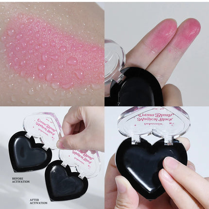 PH Color Changing Magical Black Cream Long-wearing Blush Cheeks Lips Natural Pink Moisturize Long Lasting Makeup Cosmetics