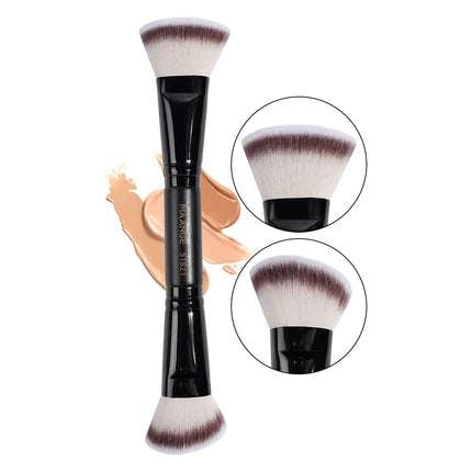 MAANGE 2 In 1 Flat/Angled Double Head Makeup Brushes Foundation Concealer Contour Brush for Blending Loose Powder Liquid Cream