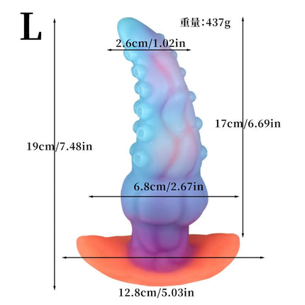 Luminous Glow In The Dark Anal Plug Gradient Color Butt Plug With Large Stimulating Three Sizes S M L For Adults Couples Sex Toy