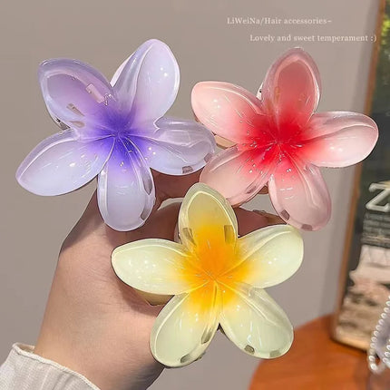 Bohemian Flower Hair Claw Clip For Women Sweet Floral Hair Claws Crab Clamp Barrettes Hawaiian Headwear Beach Accessories Girl
