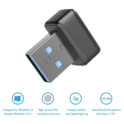 USB Fingerprint Key Reader For Windows 7/8/10/11 Hello Security Key Biometric Scanner PC Fingerprint Sensor Module Password Free
