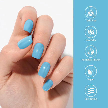 QAZIXU Sky Blue Nail Gel Polish Soak Off UV LED Semi Permanent Varnish Manicure Tools For Salon Nail Art DIY Popular Color