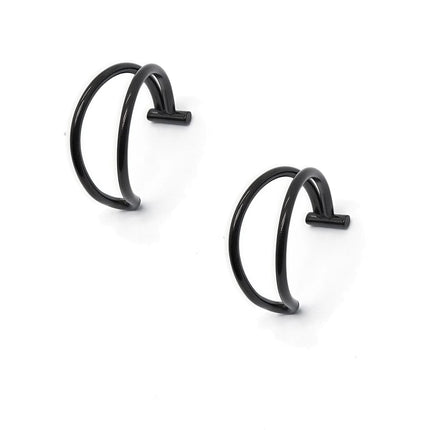 2PCS Trendy 10mm Stainless Steel Punk Clip on Fake Piercing Nose Wrap Lip Rings Unisex Nose Ring Women Men Tusk Body Jewelry
