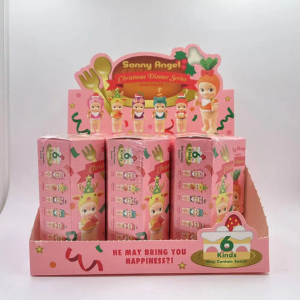 Sonny Angel mini figure 2024 Christmas Dinner Series  Blind Box Mystery Box lion Reindeer Owl Crocodile Strawberry  SAS65950
