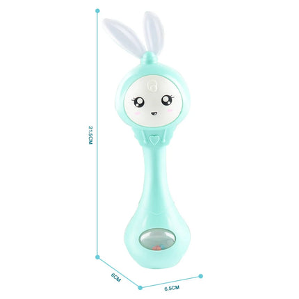 Baby Music Flashing Rattle Toys Rabbit Teether Hand Bells Mobile Infant Stop Weep Tear Rattles Newborn Early Educational Toy 18M