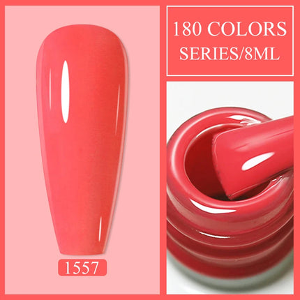 Parkson 8ml HEMA TPO FREE Color Gel Nail Polish Nude Pink Red Green Collection Nail Gel Polish Glitter Soak Off UV LED Gel