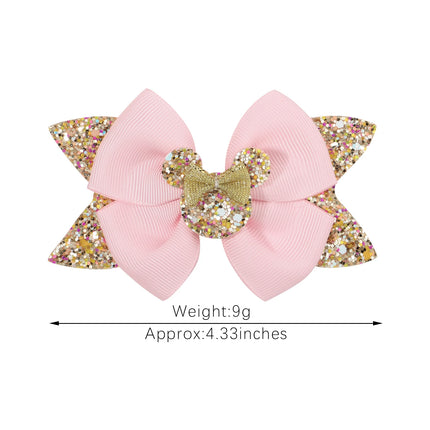 1PCS Sweet Shinny Glitter Bows Hair Clips for Baby Cute Girls Boutique Ponytail Holder Kids Baby Hair Accessories For Hair Gift