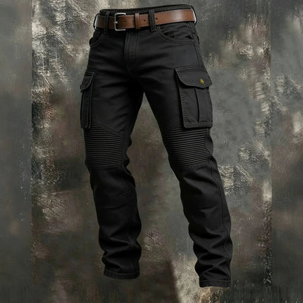 2026 New Large Pocket Loose Overalls Men's Outdoor Sports Jogging Tactical Pants Elastic Waist Pure Cotton Casual Work Pants