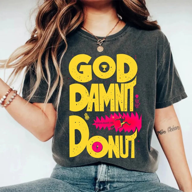 Dungeon Crawler Carl Vintage Shirt, Goddamnit Donut Shirt: Sci-Fi Book Lover Tee
